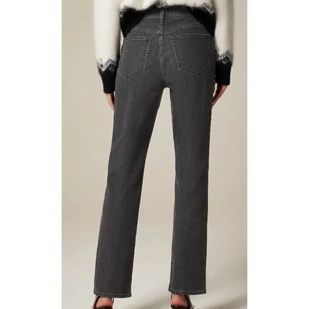 J.Crew Studded High Rise Straight Jean 1996 Semi Stretch Washed Black US 29 MWT - Picture 2 of 13